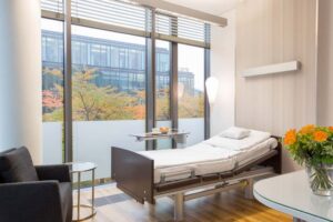 Patientenzimmer in der Beta Klinik Bonn