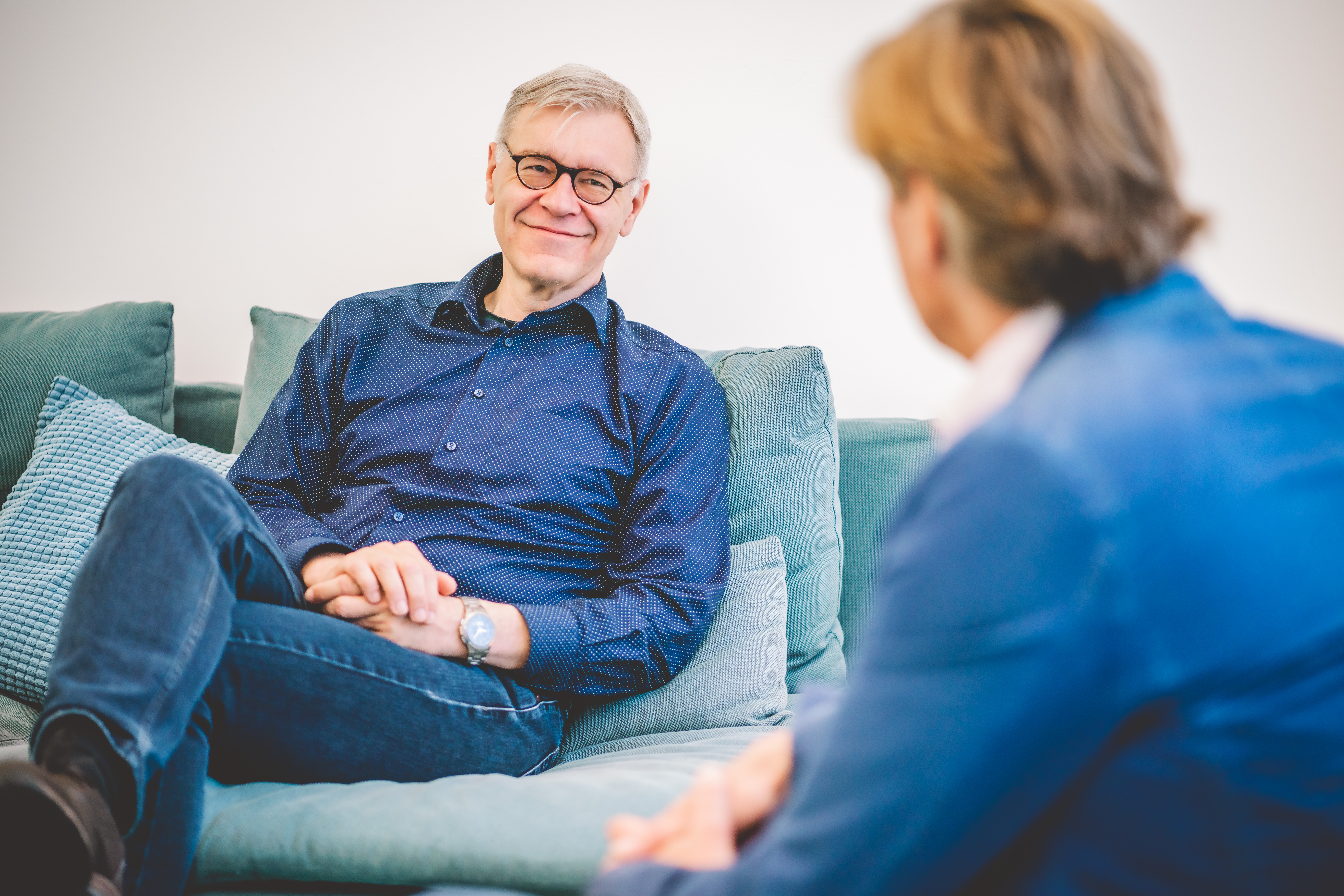 Gesprächstherapie mit Herrn Dr. Hagen Kauf und einem Patienten.